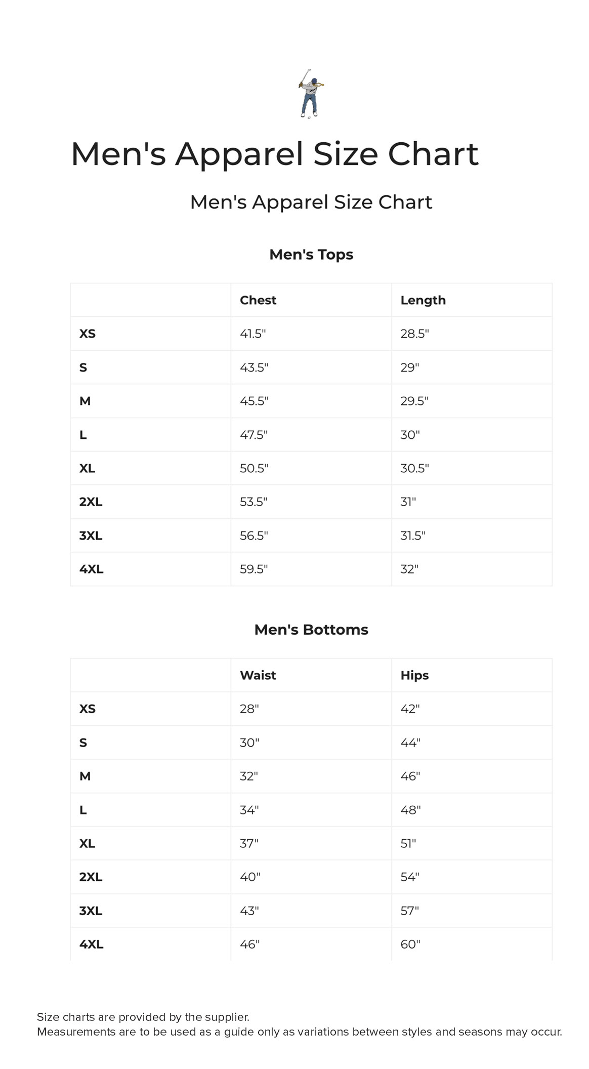 eastside golf-shorts-mens size chart